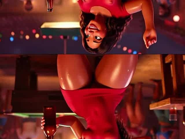 Hot Slim Favelada with Big Ass Dances Wildly at Pagode Gets Naked on Table Then Squats to Pee in Dark Alley
