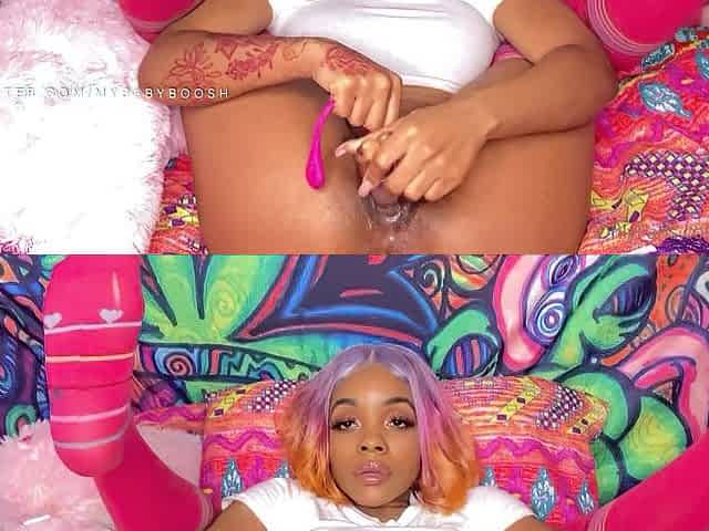 Tiny Black Plays With Vagina