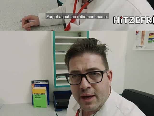HITZEFREI Fake doctor bangs a small brunette hair patient