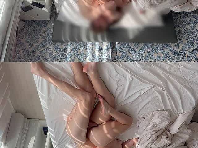 Ardent sex of a real pair in the morning, excited large butt