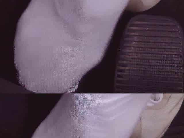 Barefoot Revving in Puma Sneakers