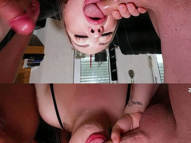 Big Dick Throat Fuck and No Condom Anal Sex Gangbang with Bukkake for Maria Gail