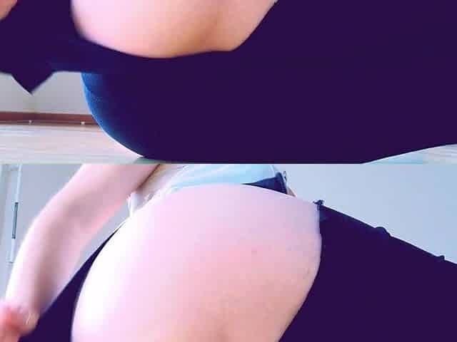 large round cheeks: Raven cuts off her panties and oils up her large booty