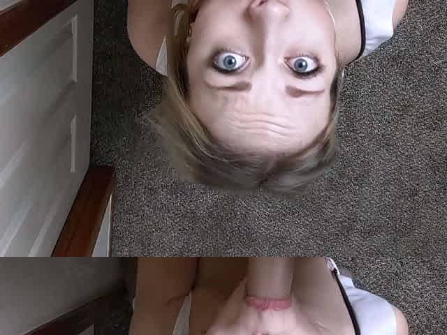 Public blowjob from an amateur brunette babe in POV video