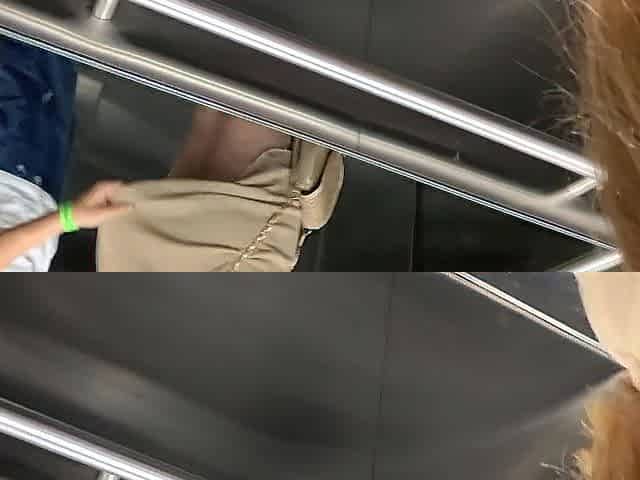 An unknown cutie sucks my ramrod in the elevator and we get caught