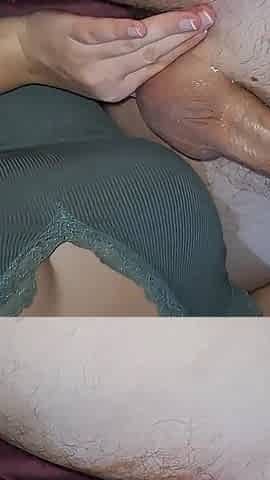 She Gives Me an Oil Handjob Ended with Cumshot on Her Big Boobs