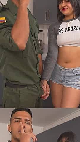 Big Dick Cop Fucks Hard in the Kitchen - Asshole Pounded and Wild Cumshot