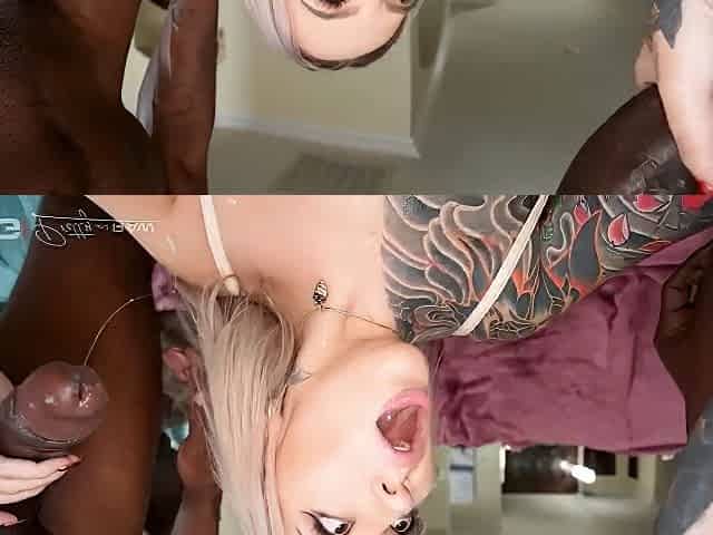 Luna Legend Curvy Tattooed Milf Enjoys Two Bbc