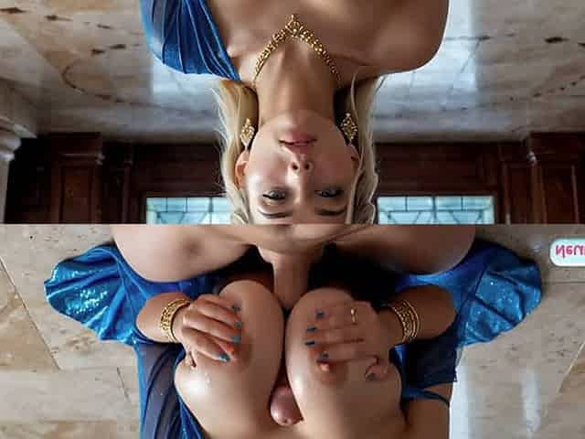 The ultimate AI blonde turn her pool into a private playground for you