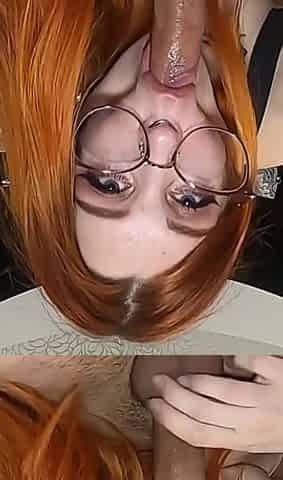 A slut loves having a dick in her mouth