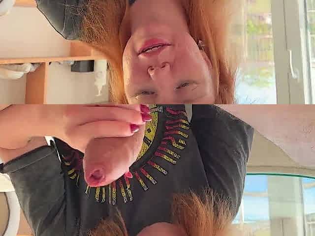 MASSIVE ejaculation in THROAT! The angel is constrained and shy