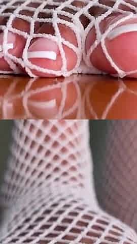 Pink Foxx Pedicure Feet in Fishnets
