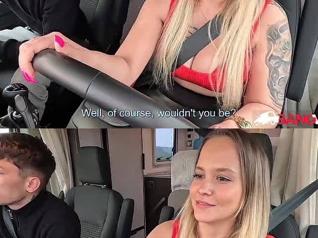 BangVan - Breasty Van Driver Jennifer Mendez Picks Up Stranger to Ride Her in Her Camper Van