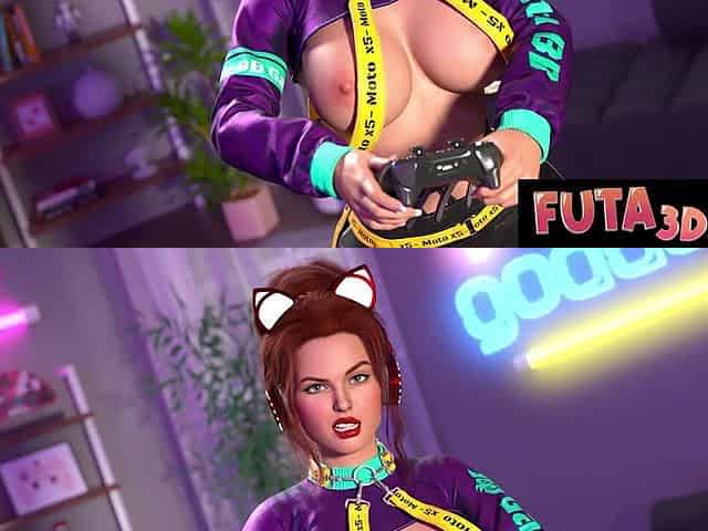 FUTA3DX - Nasty Redhead Gamer Beauty Screwed Hard by Large Weenie Futanari