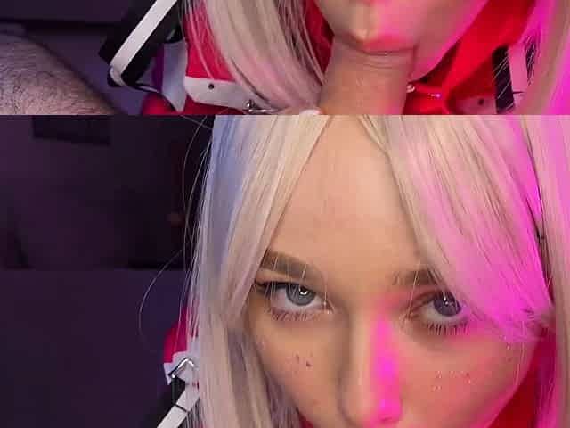 Alice gets roughly fucked in pussy, cum in mouth (first