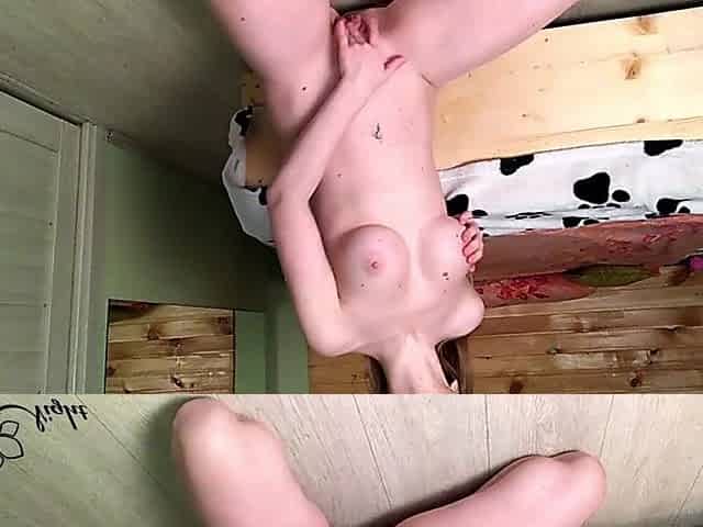 Golden-haired Fingering and Takes Erotic Pictures on Camera - Solo