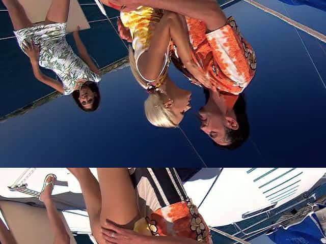 Sahara Knite and Boroka Bolls get frisky with a cock on a boat