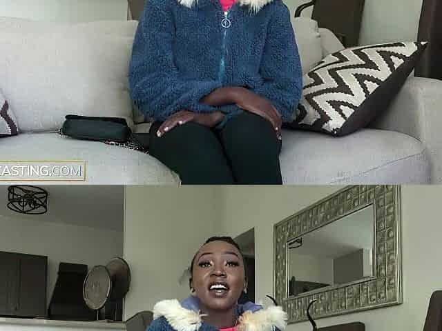 Small 18yo Ebony Gal Begins Shy Then Goes Wild In Homemade Casting