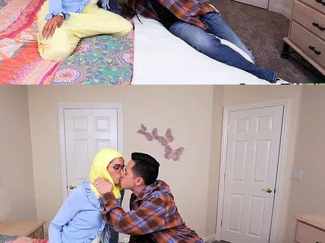 Rebel Hijabi Virgin First Blowjob