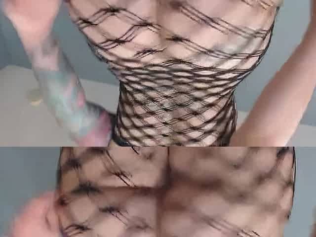 Goddess green eyed sexy fishnet joi