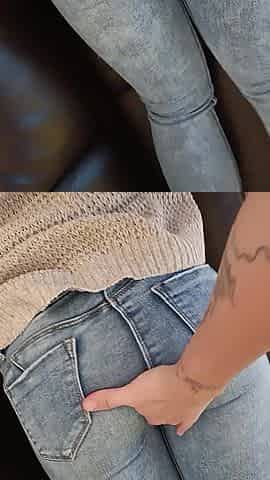 Close up Ass Massage and Pussy Fingering in Jeans