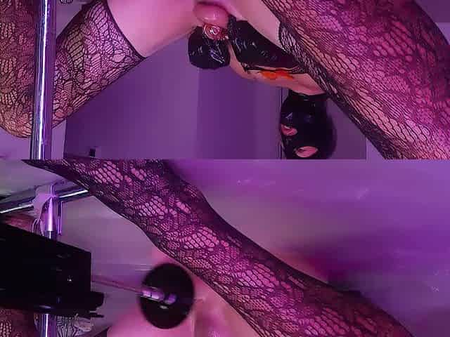 Sissy trains on bang machine for full sissification