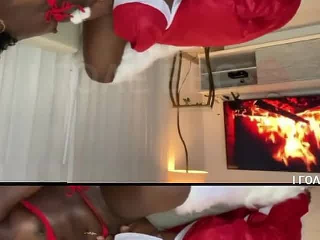 Christmas with this hawt ebony angel - 24cm of thick ramrod breaking this hawt married woman COMPLETE ON RED