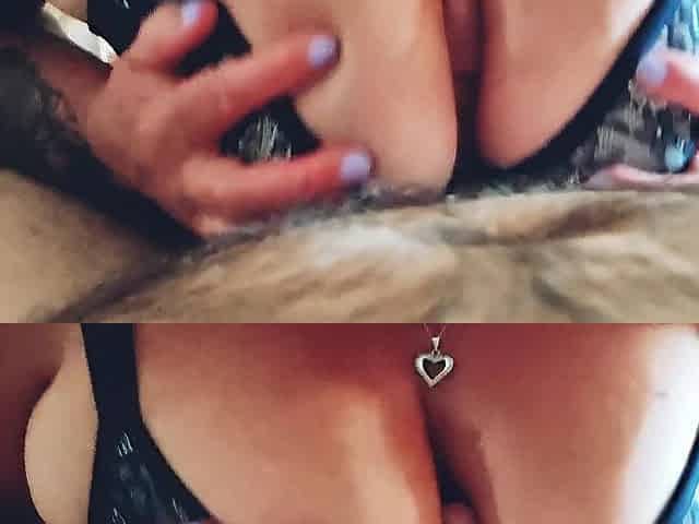 Titfuck with spunk fountain