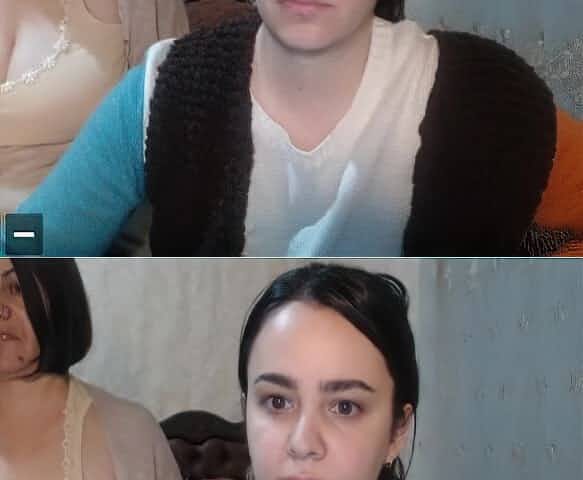 Mother and daughter undress on web camera