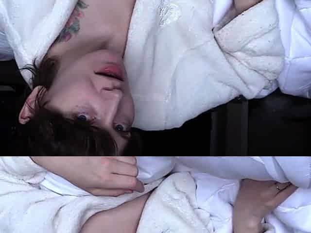 Hairy Brunette toys her twat then sucking her guy