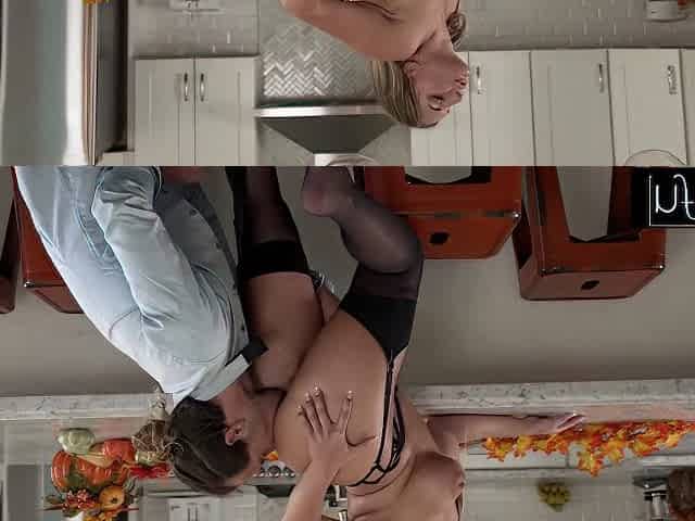 Busty Blonde Babe Kayley Gunner Craves Stuffing Before Thanksgiving Feast