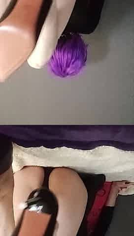 a youthful feminine male masturbates and cums in high heels