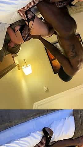 Tan blonde MILF sucks and fucks a big cock