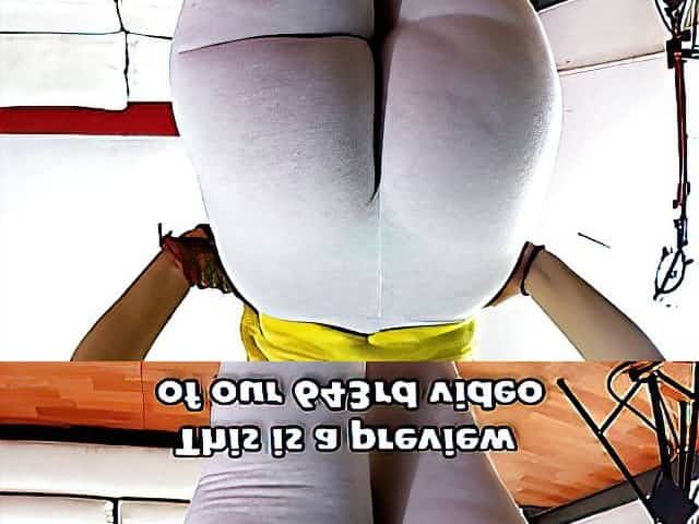 Huge Bubble Butt In Micro Thong and Tight Cameltoe Leggings