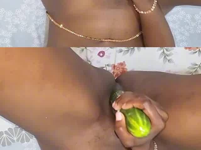 Ebony bitch solo masturbation