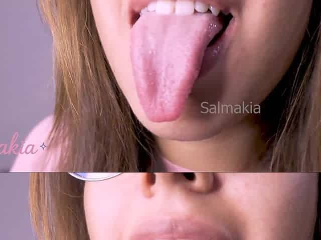 Licking this ice cream- lengthy tongue fetish