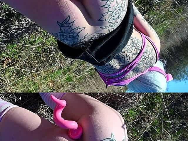 Hot ass babe licks and toys pussy