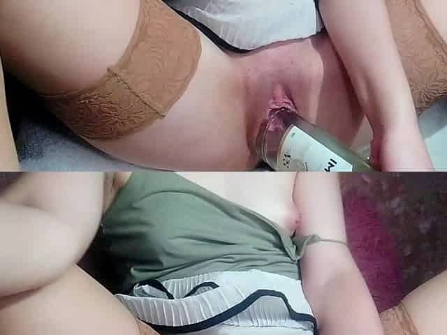 Big Bottle in Tight Pussy