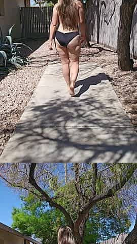 Hawt poolside disrobe n shower