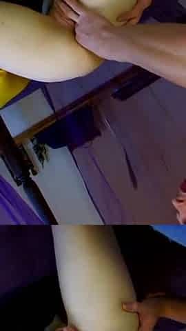 Slut gets long cock up her thick ass