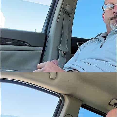Stud masturbating and cumming in public