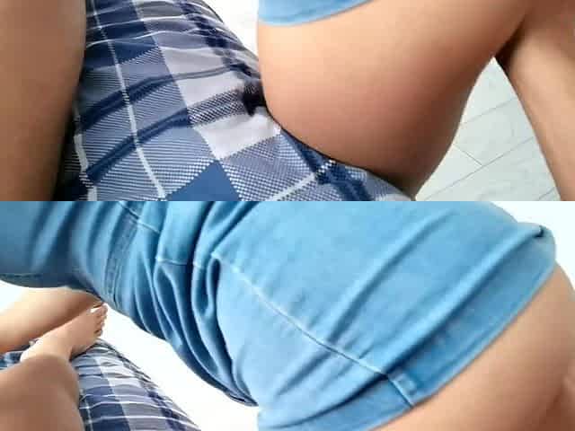 Perfect tits and ass sexy brunette standing doggystyle
