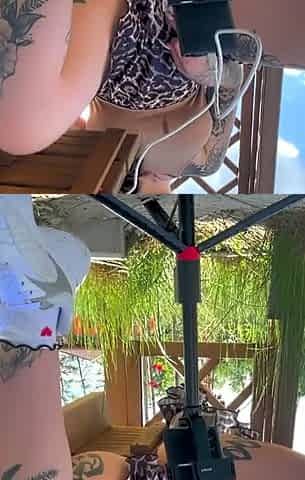 Risky Public Park Play, Creamy Pussy Almost Caught in the