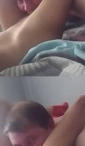 Old Man Eating 18 Year Old Petite Teen's Pussy and Gets Handjob