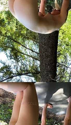 Blonde exciting outdoor masturbation