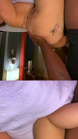 Big ass pale brunette milf with