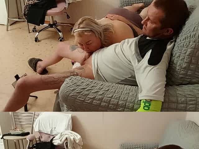 Neighbor Swallows Cum After a Gentle Blowjob