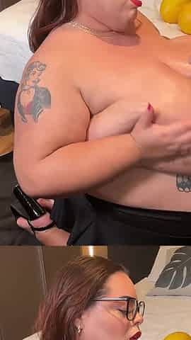 Angel BBW Has Her Hands Full of Huge Melons
