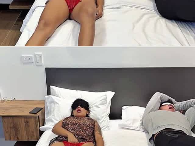Cheating Wife! She Let Her Stepson Fuck Her in Front of Her Husband and in the Same Bed