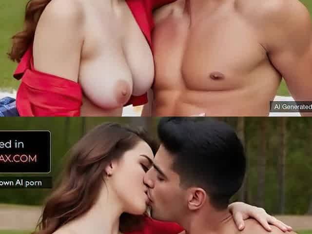 AI Gen Hawt Youthful Pair Has Risky Sex in Public Forest